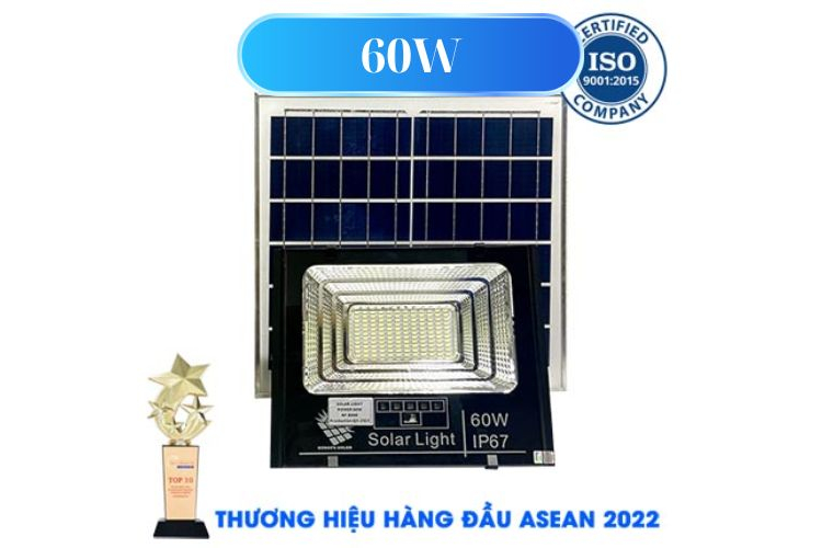 ĐÈN 60W NĂNG LƯỢNG MẶT TRỜI KUNGFU SOLAR- ĐÈN PHA NĂNG LƯỢNG MẶT TRỜI 60W